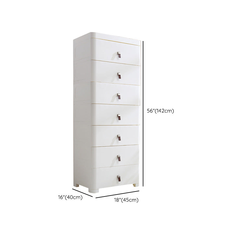 White Plastic Storage Cabinet for Bathroom Contemporary Cabinet with Drawers