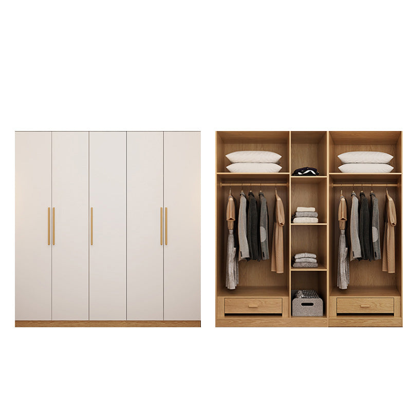 Contemporary Style Wardrobe Wooden Bedroom Closet with Hinged Door