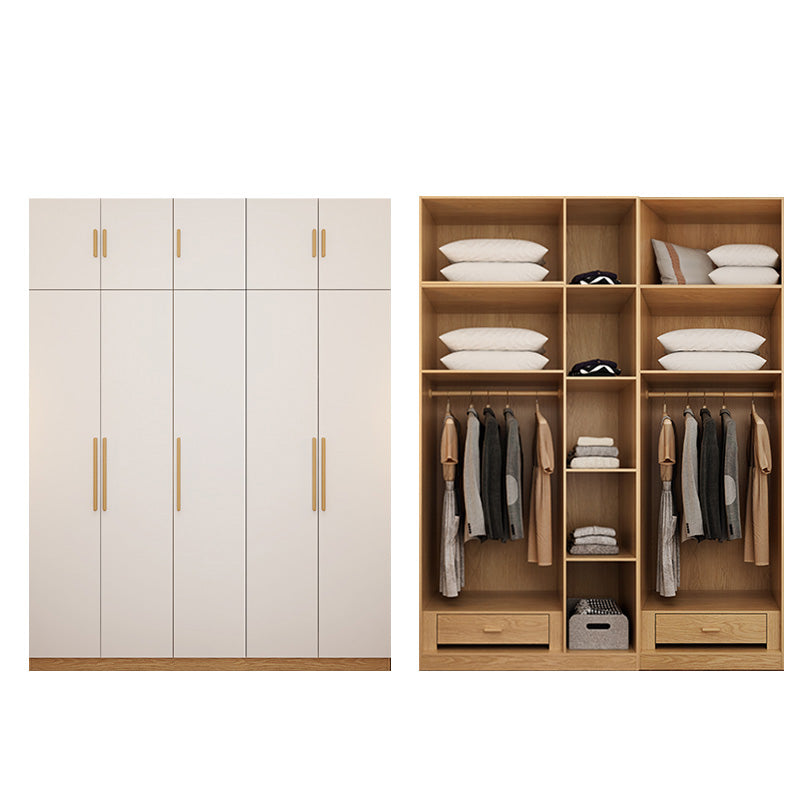 Contemporary Style Wardrobe Wooden Bedroom Closet with Hinged Door