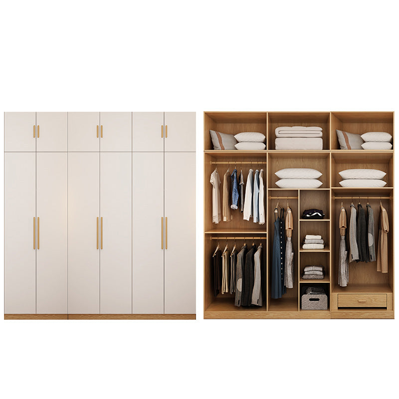 Contemporary Style Wardrobe Wooden Bedroom Closet with Hinged Door