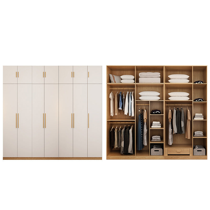 Contemporary Style Wardrobe Wooden Bedroom Closet with Hinged Door