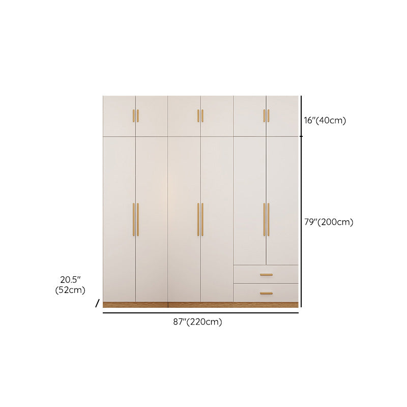Contemporary Style Wardrobe Wooden Bedroom Closet with Hinged Door