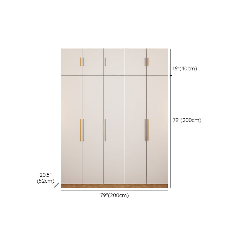 Contemporary Style Wardrobe Wooden Bedroom Closet with Hinged Door