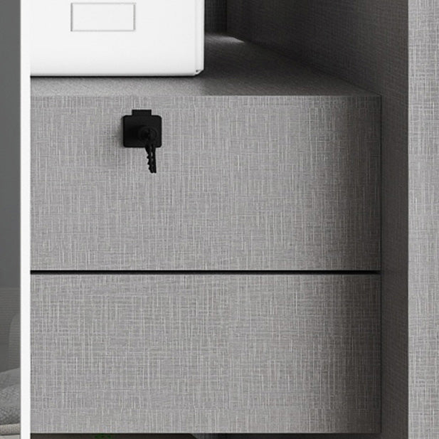 Gray Colour Wooden Wardrobe Rod Included Wardrobe Wardrobe Closet with Sliding Door