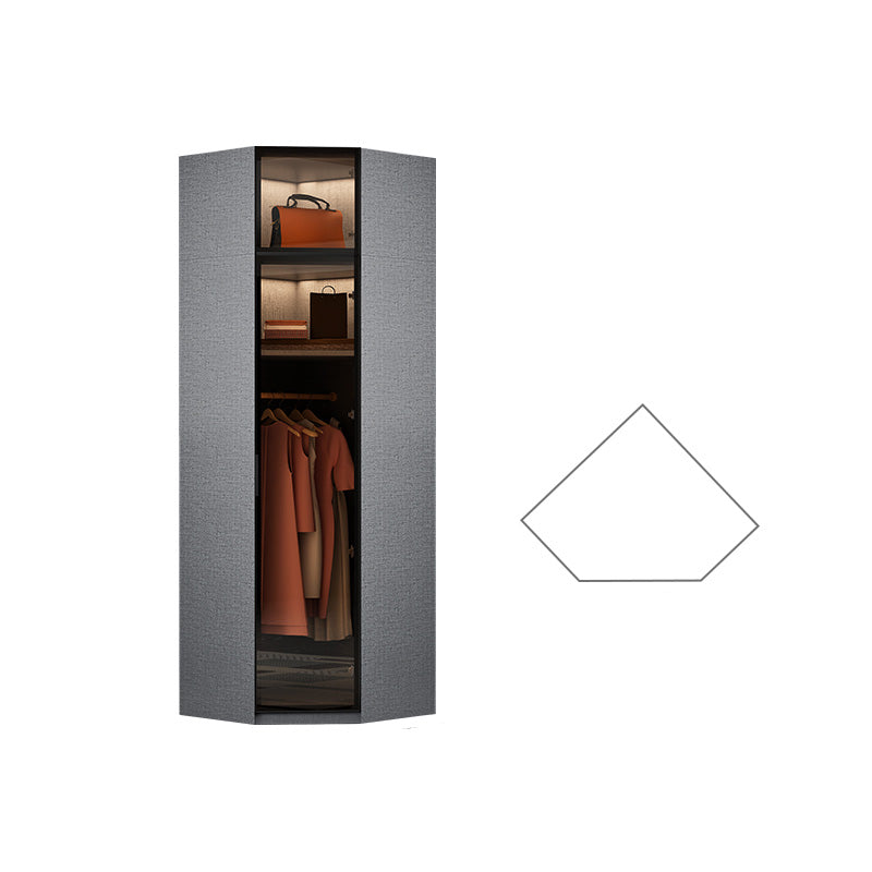 Modern Glass Wardrobe Cloth Rod Included Wardrobe Closet without Light