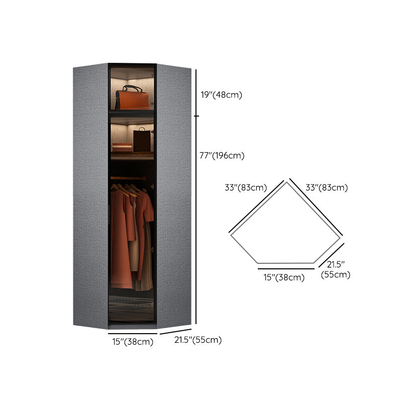 Modern Glass Wardrobe Cloth Rod Included Wardrobe Closet without Light