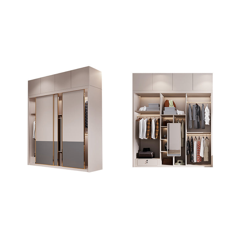 Contemporary Style Wardrobe Wooden Bedroom Wardrobe Closet with Shelves