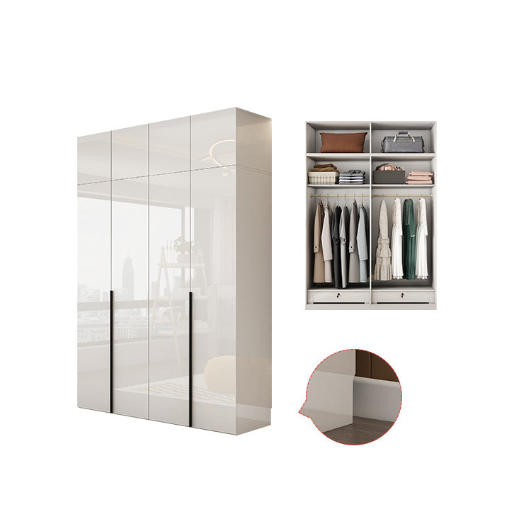 White Colour Wooden Wardrobe Soft Close Drawer Wardrobe Closet for Bedroom