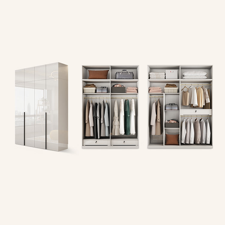 White Colour Wooden Wardrobe Soft Close Drawer Wardrobe Closet for Bedroom