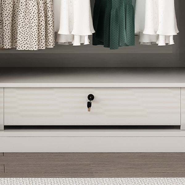 White Colour Wooden Wardrobe Soft Close Drawer Wardrobe Closet for Bedroom