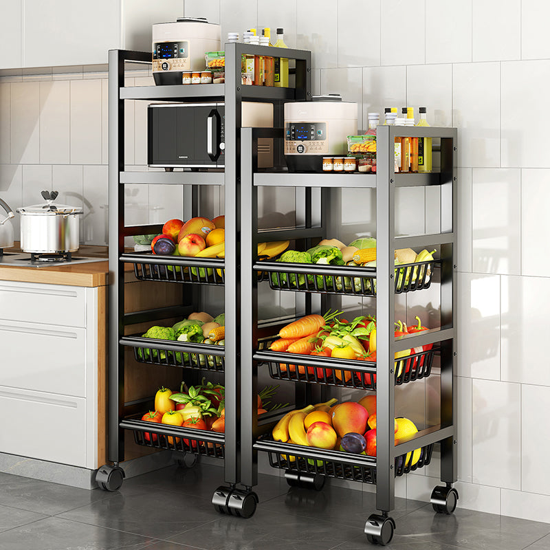 Metal Modern Prep Table Open Storage Home Dining with Basket Prep Table