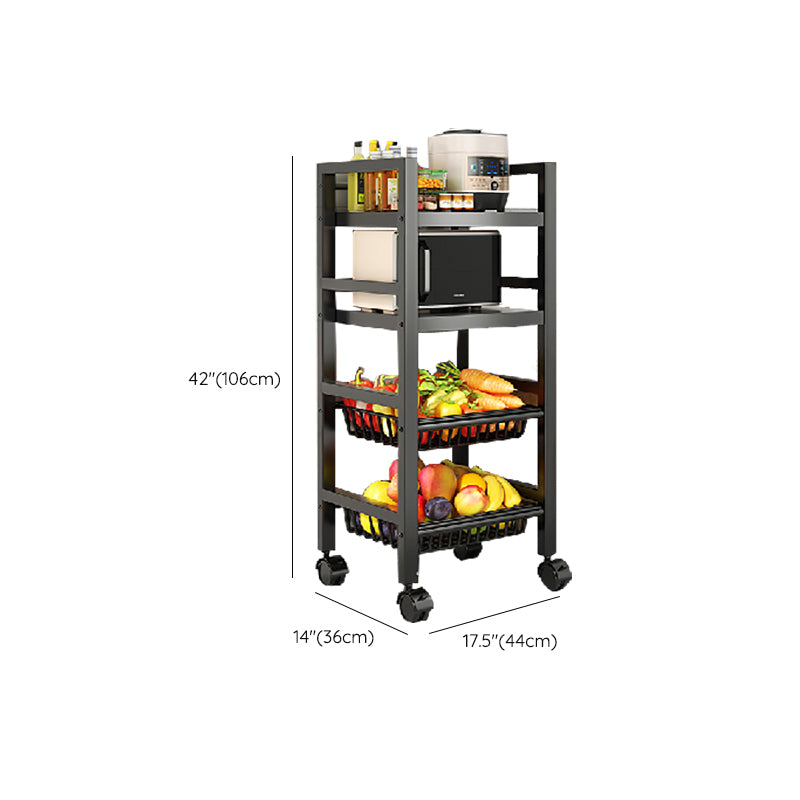 Metal Modern Prep Table Open Storage Home Dining with Basket Prep Table