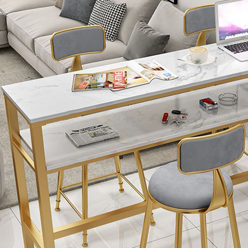 Glam Style Bar Set 1/2/3/5 Pieces Faux Marble Rectangle Counter Set