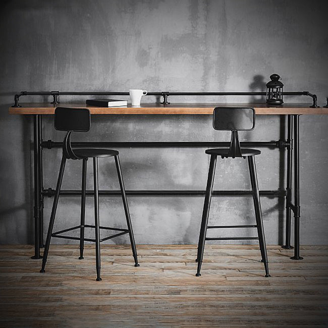 Industrial Style Bar Set 1/3 Pieces Solid Wood Rectangle Pub Dining Set for Indoor