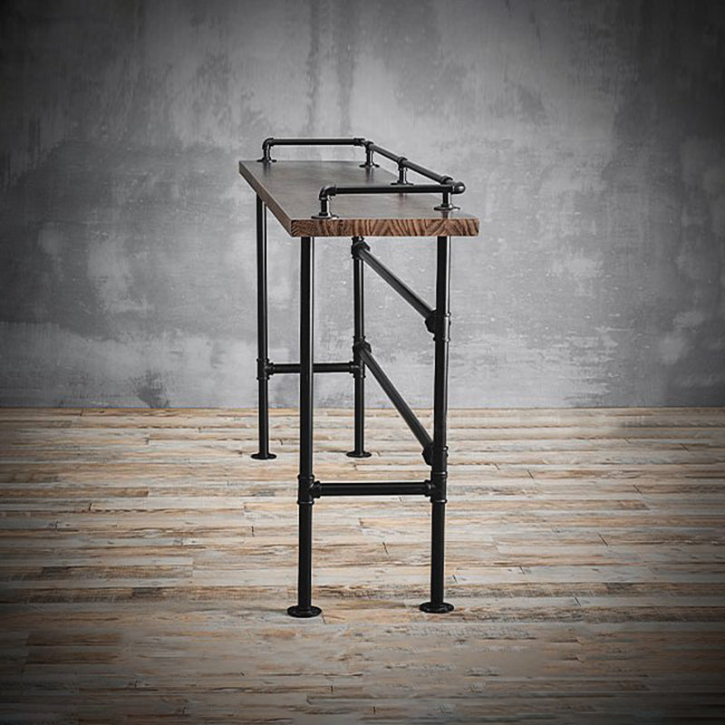 Industrial Style Bar Set 1/3 Pieces Solid Wood Rectangle Pub Dining Set for Indoor