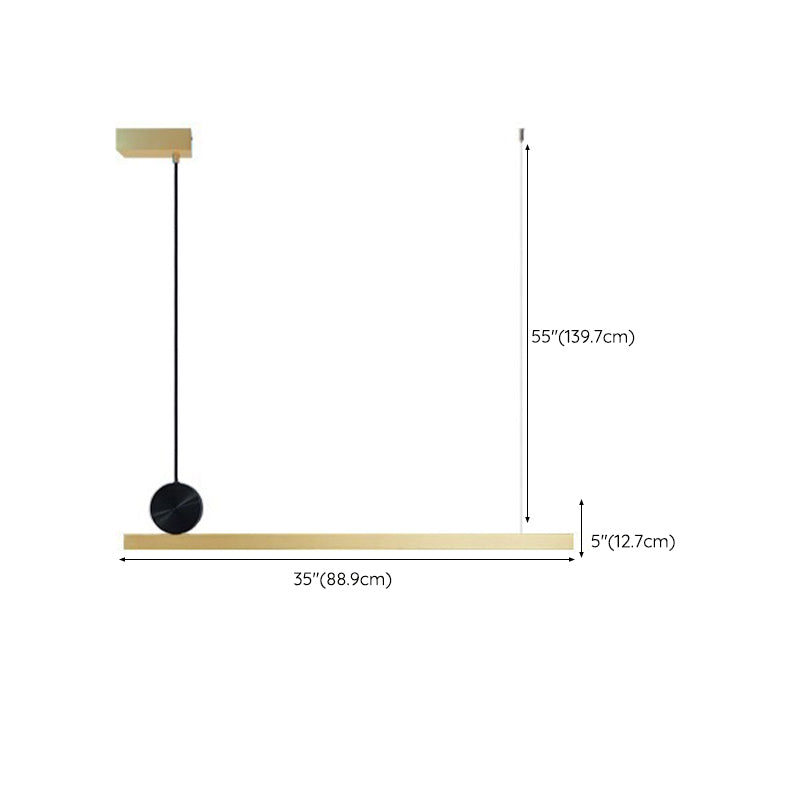 LED Island Light Gold Island Hanging Light with Acrylic Shade for Dining Room