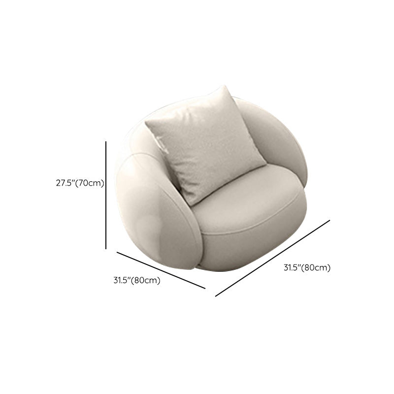 Contemporary Sofa Faux Leather Living Room Curved Cushions Seating