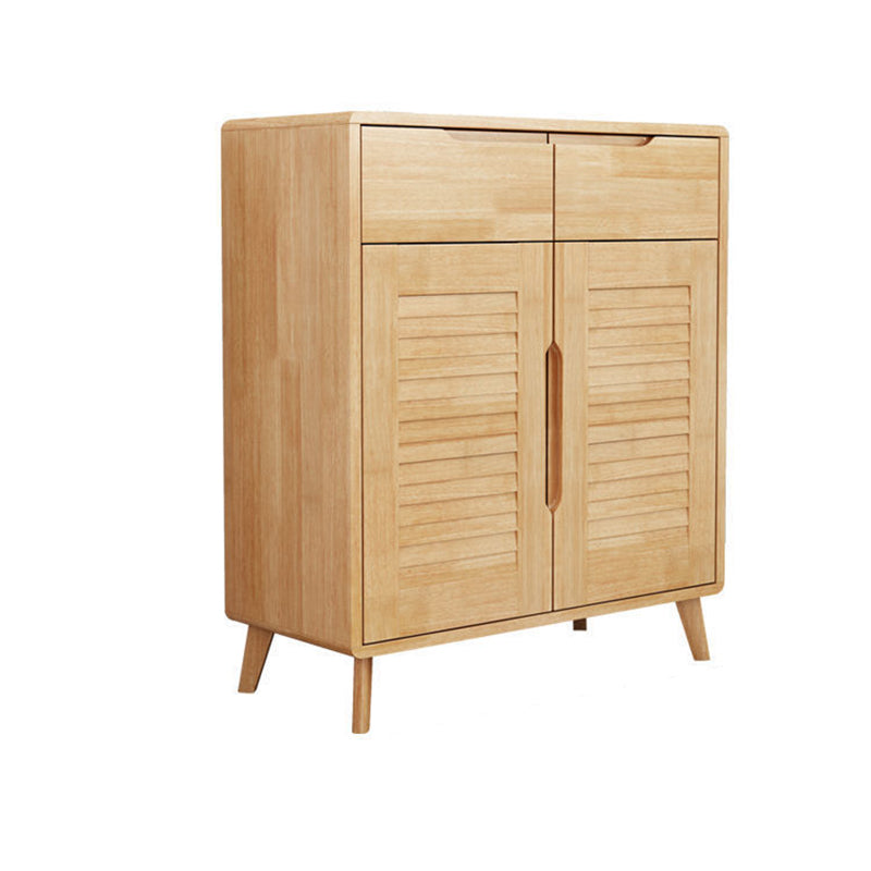 Brown/Natural Door Cabinet 39.37"H Modern Accent Cabinet with Drawers