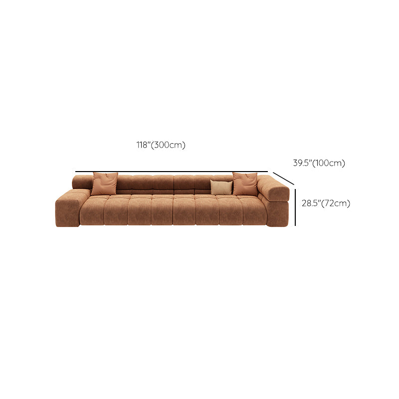 Scandinavian Sectional Sofa with Tigh Back and Square Arm for Living Room