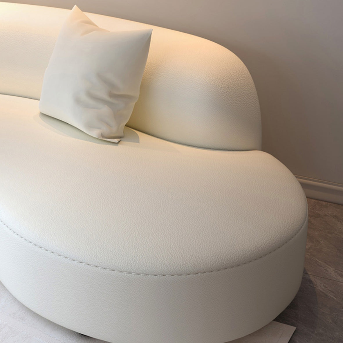 Scandinavian Beige Sectional Sofa with Tight Back Armless Sofa