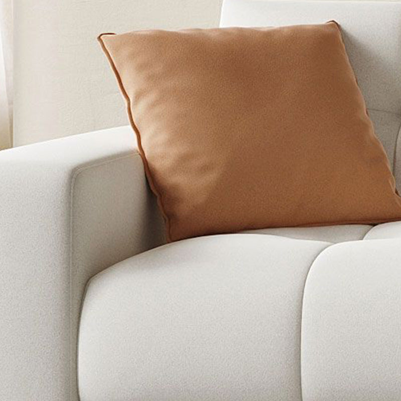 29.52" Tall Square Arm Sofa with Pillows Modern White Tufted Sofa