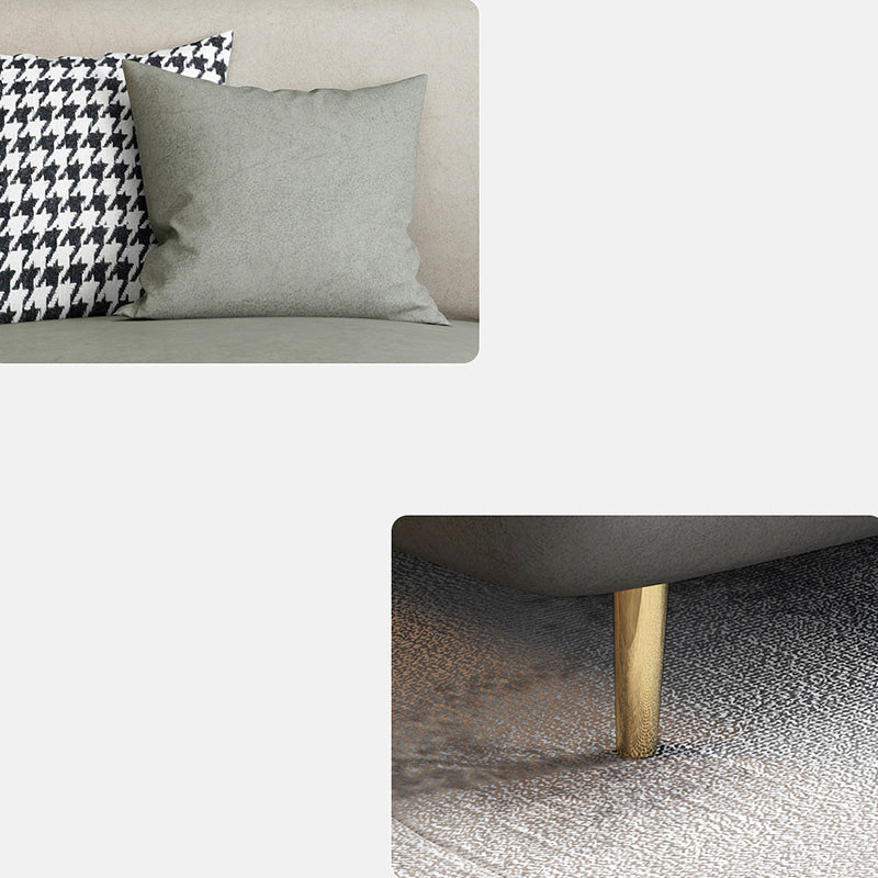Faux Leather Seating Pillow Top Arm Sofa with Pillows for Living Room