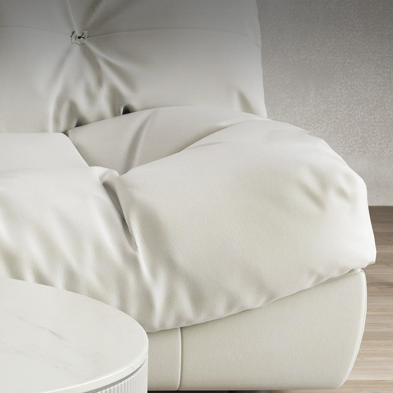 Tufted Split-Back Seating Armless Standard Sofa Leather for Apartment