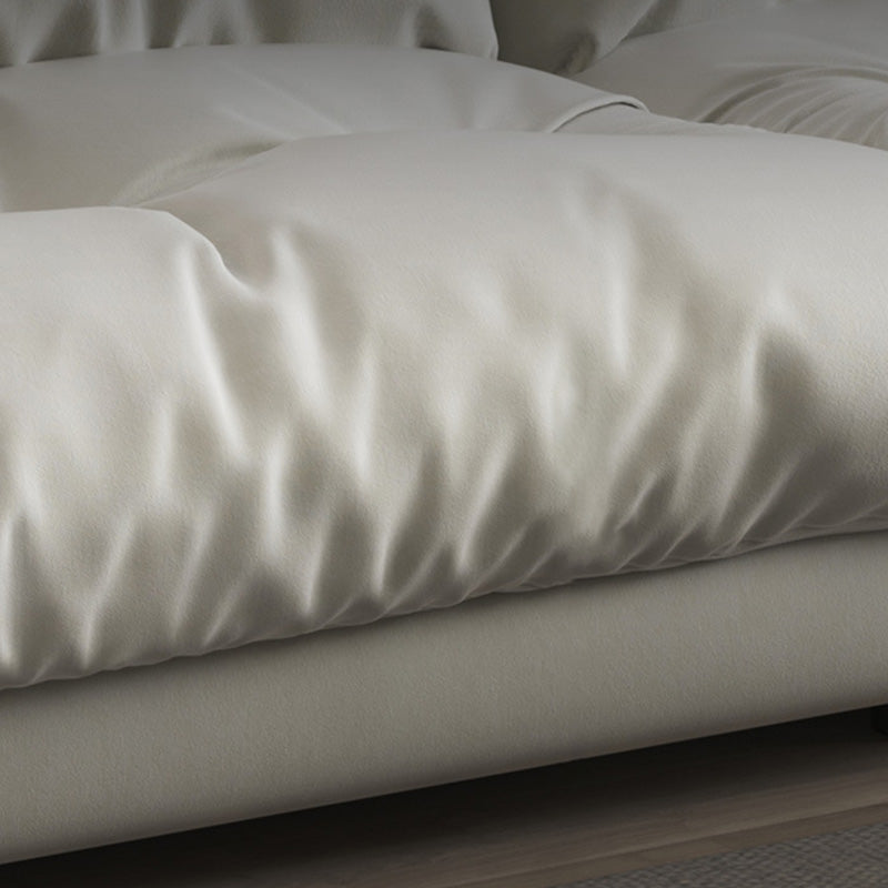 Tufted Split-Back Seating Armless Standard Sofa Leather for Apartment