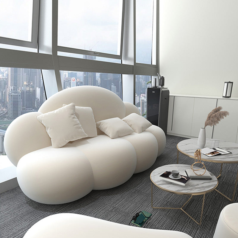 Armless Cushions Seating Standard Sofa in white for Bonus Room