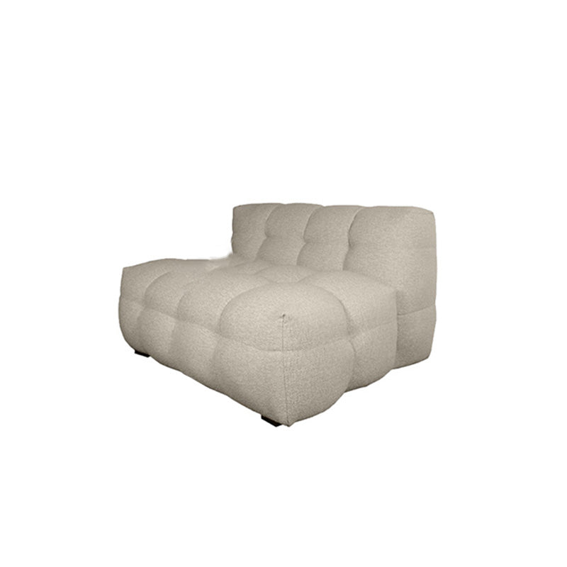 Biscuit Back Sofa Tuxedo Arm Seating in Beige for Living Room