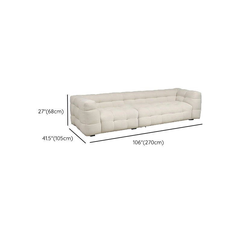 Biscuit Back Sofa Tuxedo Arm Seating in Beige for Living Room