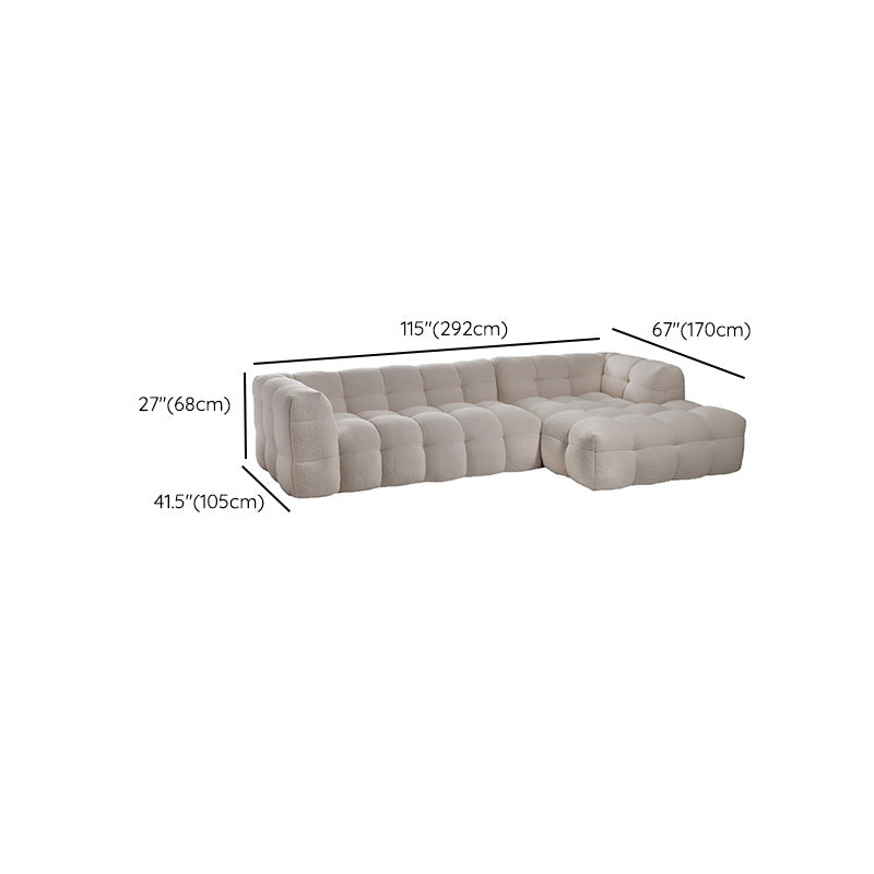 Biscuit Back Sofa Tuxedo Arm Seating in Beige for Living Room