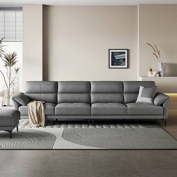 34"H Mission Craftsman Sectional Sofa Genuine Leather Sleeper Sectional