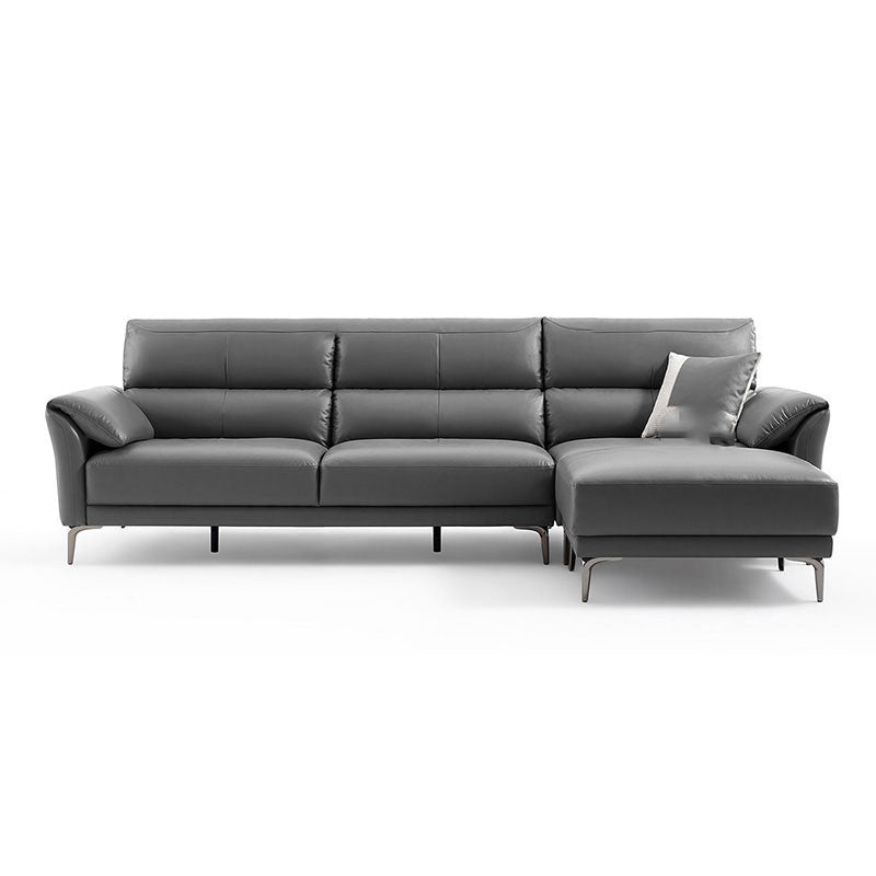 34"H Mission Craftsman Sectional Sofa Genuine Leather Sleeper Sectional