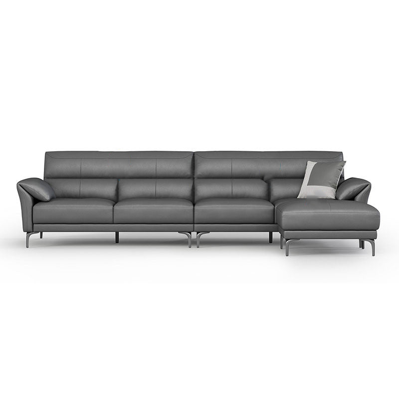 34"H Mission Craftsman Sectional Sofa Genuine Leather Sleeper Sectional