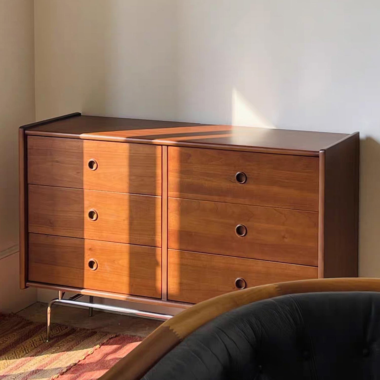 Mid-Century Modern Accent Chest with  Drawers and Straight Legs in Brone