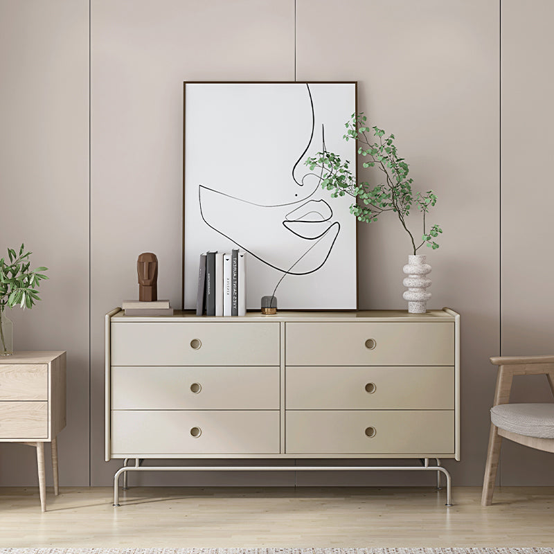 Mid-Century Modern Accent Chest with  Drawers and Straight Legs in Brone