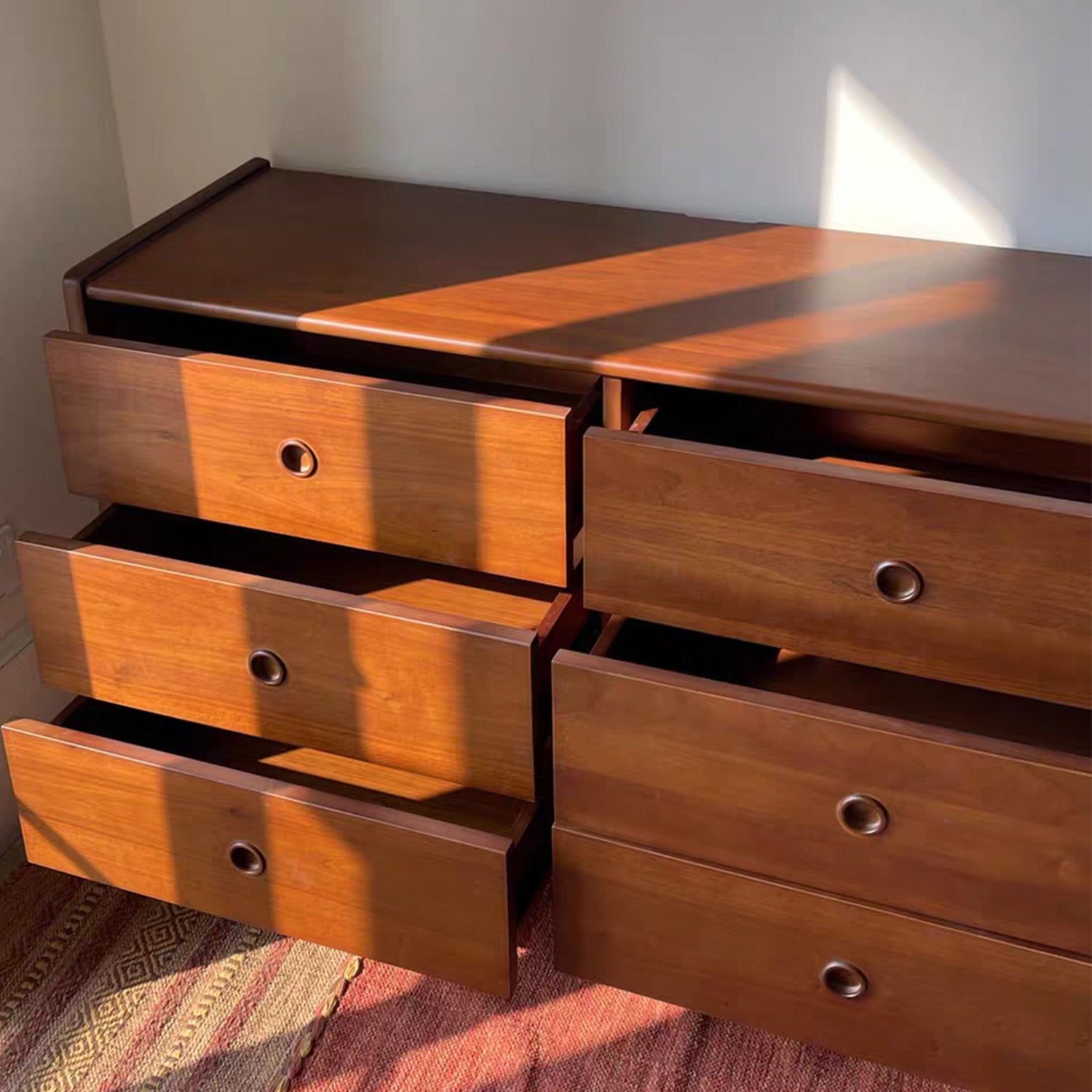 Mid-Century Modern Accent Chest with  Drawers and Straight Legs in Brone