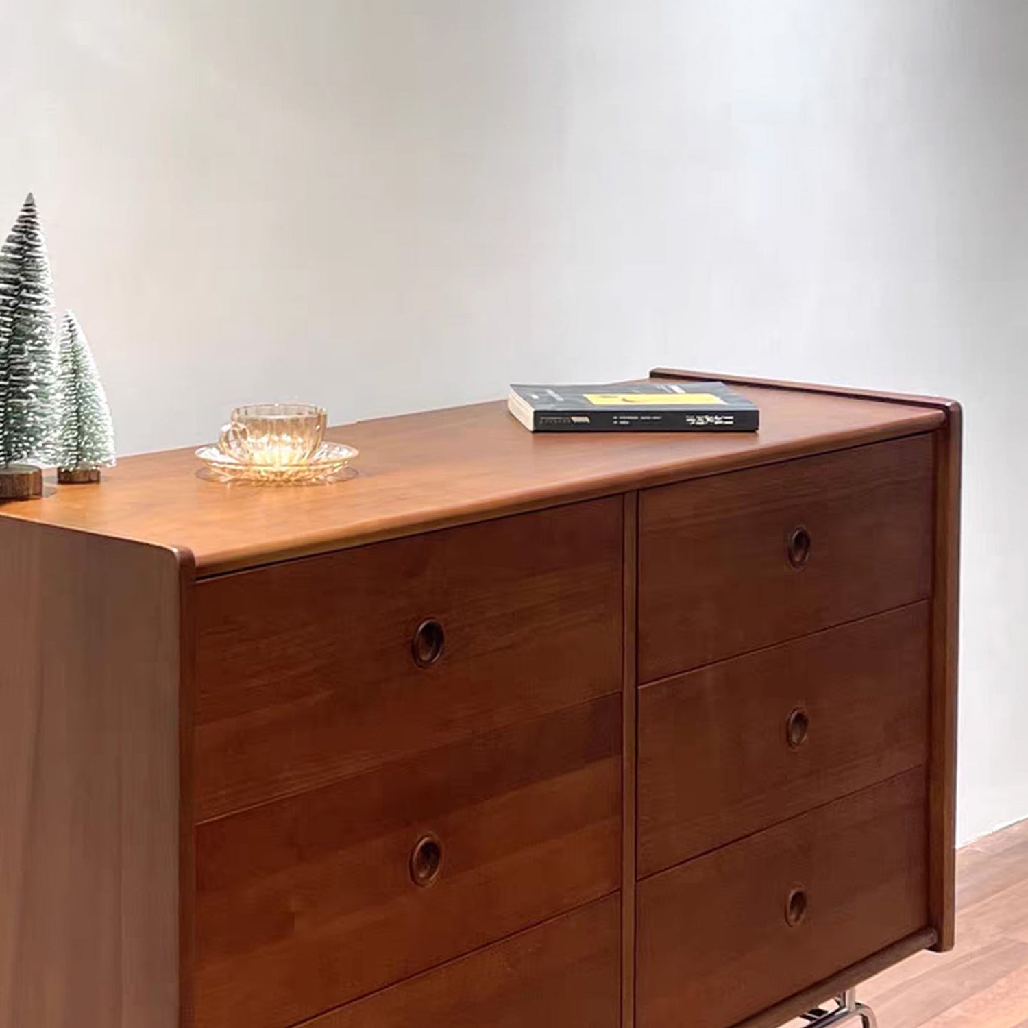 Mid-Century Modern Accent Chest with  Drawers and Straight Legs in Brone