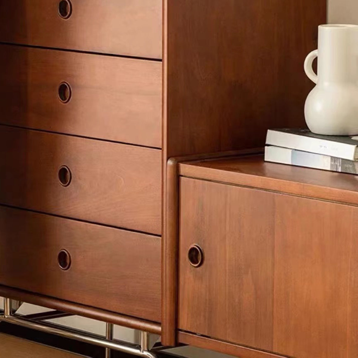 Mid-Century Modern Accent Chest with  Drawers and Straight Legs in Brone