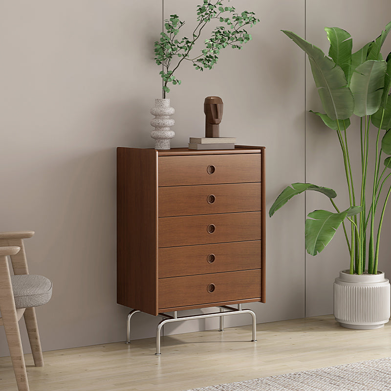 Mid-Century Modern Accent Chest with  Drawers and Straight Legs in Brone