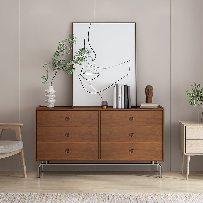 Mid-Century Modern Accent Chest with  Drawers and Straight Legs in Brone