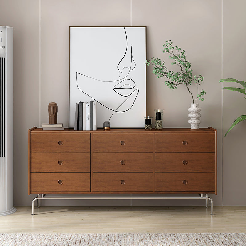 Mid-Century Modern Accent Chest with  Drawers and Straight Legs in Brone