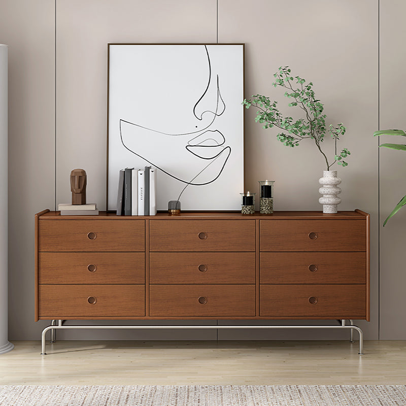 Mid-Century Modern Accent Chest with  Drawers and Straight Legs in Brone