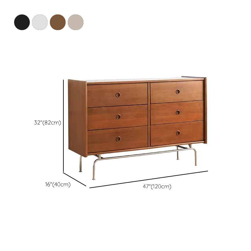 Mid-Century Modern Accent Chest with  Drawers and Straight Legs in Brone