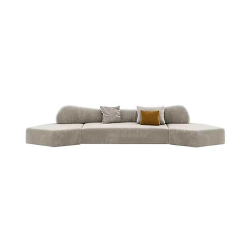 33" Wide Glam Sectional Sofa White Leather Sleeper Sectional