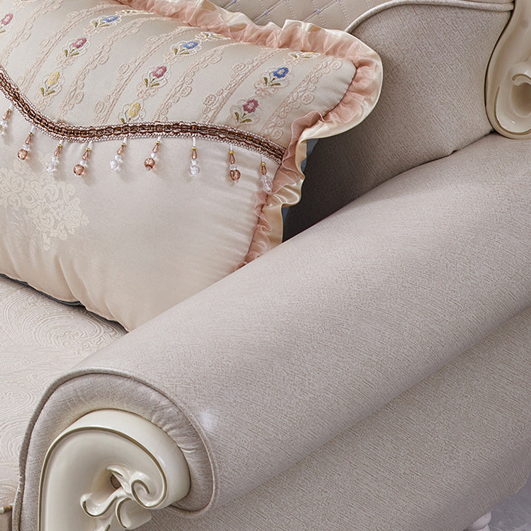 68" Wide French Country Sectional Sofa Leather Sleeper Sectional