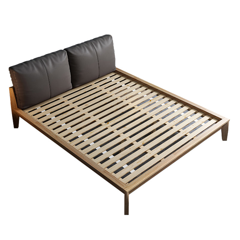 Modern Panel Bed No Distressing Wood Standard Bed Upholstered Headboard