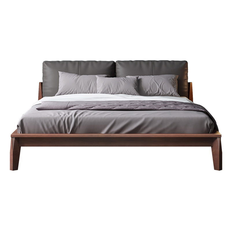 Modern Panel Bed No Distressing Wood Standard Bed Upholstered Headboard