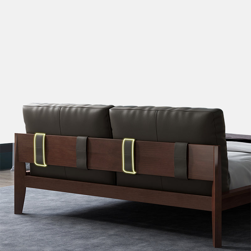 Modern Panel Bed No Distressing Wood Standard Bed Upholstered Headboard